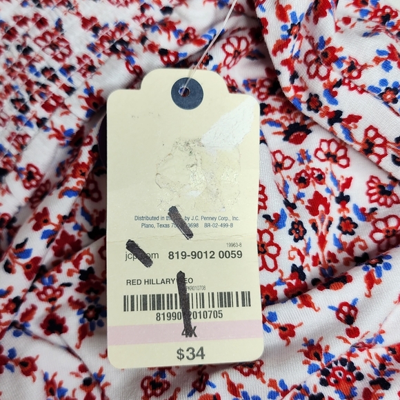 Saint John's Bay Women's Skirt Stretchy Casual Floral Red White Plus Size 4X NWT - Picture 12 of 13